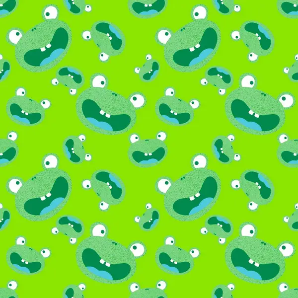 Cartoon Animals Seamless Frogs Pattern Wrapping Paper Fabrics Kids Clothes — Stock Photo, Image