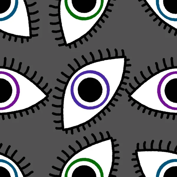 Abstrakte Ethnische Augen Mit Nahtlosem Muster Zum Einwickeln Von Papier — Stockfoto