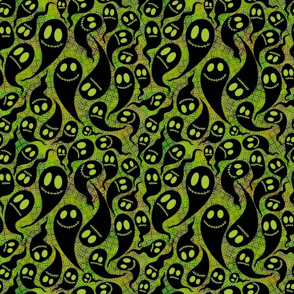 Halloween Ghost Seamless Cartoon Pattern Wrapping Paper Fabrics Linens Kids — Stock Photo, Image