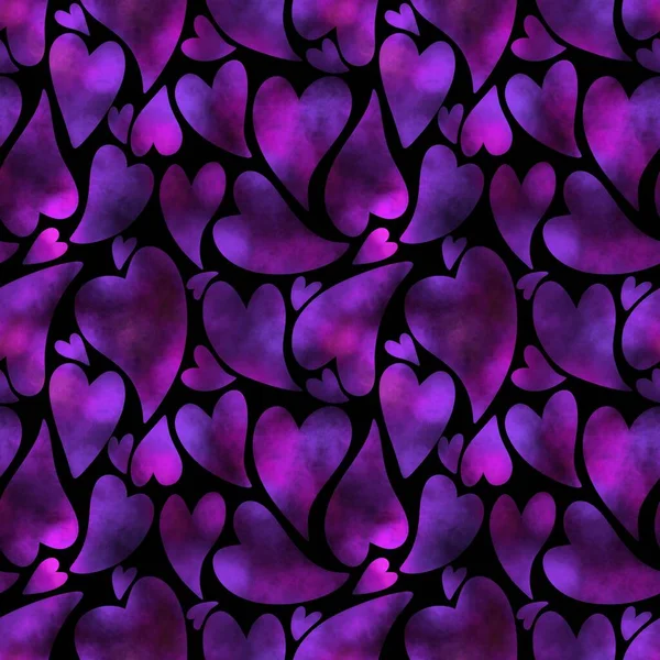 Valentines Hearts Seamless Cartoon Love Pattern Wrapping Paper Fabrics Kids — Stock Photo, Image