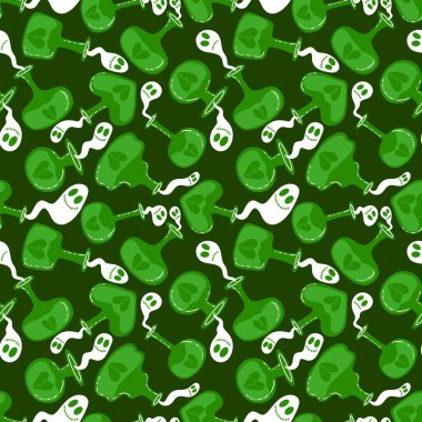 Cadılar Bayramı 'nda kağıt, kumaş, çarşaf, çocuk giysisi baskısı, şenlik ambalajı ve sonbahar aksesuarları için kusursuz cadı zehri kalıbı. Yüksek kaliteli illüstrasyon