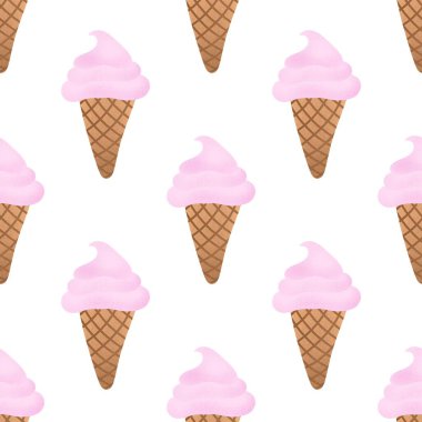 Duvar kağıtları, ambalaj kağıtları, kumaşlar, çocuk giysileri baskıları, şenlikli ambalajlar ve mayo tekstili için yaz çizgi filmlerinin dikişsiz dondurma kalıpları. Yüksek kaliteli illüstrasyon