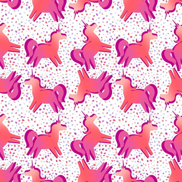 Cartoon Magic Animals Seamless Gradient Unicorn Pattern Wrapping Paper Fabrics — Stock fotografie
