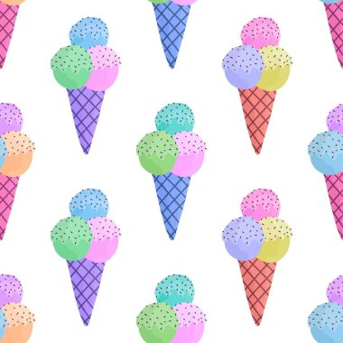 Duvar kağıtları, ambalaj kağıtları, kumaşlar, çocuk giysileri baskıları, şenlikli ambalajlar ve mayo tekstili için yaz çizgi filmlerinin dikişsiz dondurma kalıpları. Yüksek kaliteli illüstrasyon