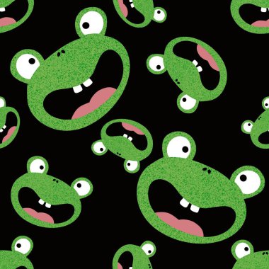 Cartoon animals seamless frogs pattern for wrapping paper and fabrics and kids clothes print and fashion textiles and summer accessories and festive packaging. High quality illustration clipart