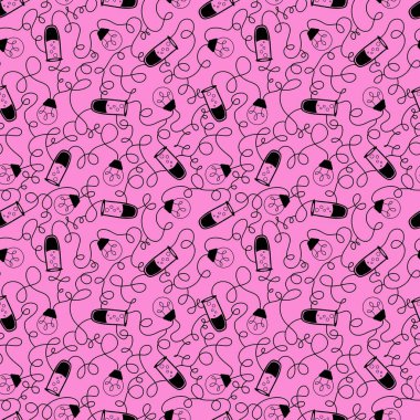 İlaç hapları, ambalaj kağıtları, çarşaflar, kumaşlar, ilaç paketleri ve klinik aksesuarlar için kusursuz doktorlar bakım kalıpları. Yüksek kaliteli illüstrasyon