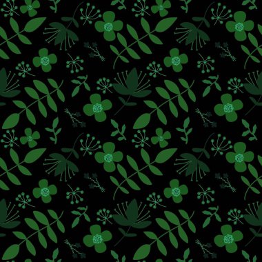 Çiçeksiz çiçek desenleri kumaşlar ve çarşaflar ve ambalaj kağıtları ve çocuk giysileri, tekstil ve sonbahar ambalajları ve bahar aksesuarları. Yüksek kaliteli illüstrasyon