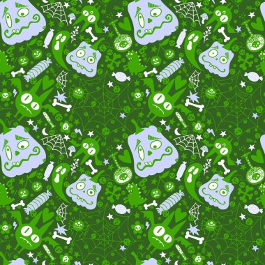 Cadılar Bayramı çizgi balkabakları, yarasalar, hayaletler, şekerler, kumaşlar, çocuk resimleri, sonbahar aksesuarları ve şenlikli ambalajlar. Yüksek kaliteli illüstrasyon