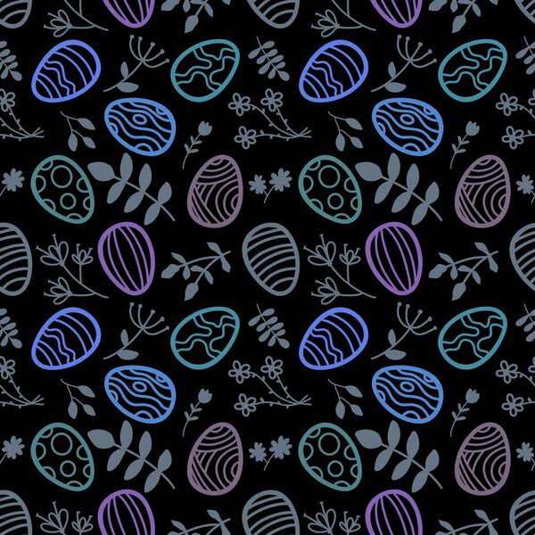 Easter eggs seamless cartoon stripes and polka dots pattern for fabrics and wrapping paper and kids clothes print and festive packaging and spring accessories. High quality illustration