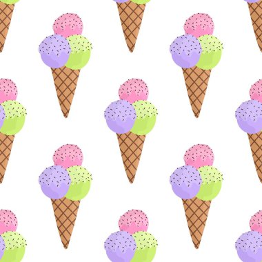 Duvar kağıtları, ambalaj kağıtları, kumaşlar, çocuk giysileri baskıları, şenlikli ambalajlar ve mayo tekstili için yaz çizgi filmlerinin dikişsiz dondurma kalıpları. Yüksek kaliteli illüstrasyon