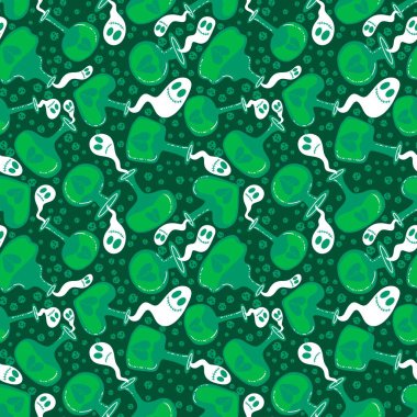 Cadılar Bayramı 'nda kağıt, kumaş, çarşaf, çocuk giysisi baskısı, şenlik ambalajı ve sonbahar aksesuarları için kusursuz cadı zehri kalıbı. Yüksek kaliteli illüstrasyon