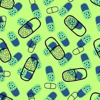 İlaç hapları, ambalaj kağıtları, çarşaflar, kumaşlar, ilaç paketleri ve klinik aksesuarlar için kusursuz doktorlar bakım kalıpları. Yüksek kaliteli illüstrasyon