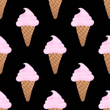 Duvar kağıtları, ambalaj kağıtları, kumaşlar, çocuk giysileri baskıları, şenlikli ambalajlar ve mayo tekstili için yaz çizgi filmlerinin dikişsiz dondurma kalıpları. Yüksek kaliteli illüstrasyon