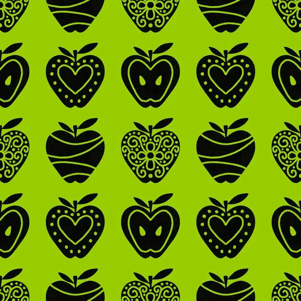 Cartoon fruit seamless lithography apples pattern for wrapping paper and fabrics and linens and kids clothes print and festive accessories and autumn packaging. High quality illustration