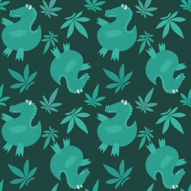 Cartoon summer animals seamless crocodile pattern for fabrics and wrapping paper and kids clothes print and festive packaging and child accessories. High quality illustration