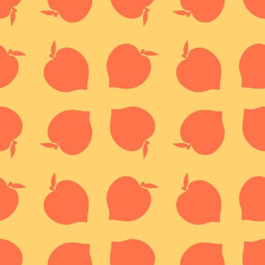 Yaz meyvesiz şeftali deseni ambalaj kağıdı, kumaş ve çarşaf ve çocuk giysileri baskısı ve şenlikli paketleme ve mesleki aksesuarlar için. Yüksek kaliteli illüstrasyon