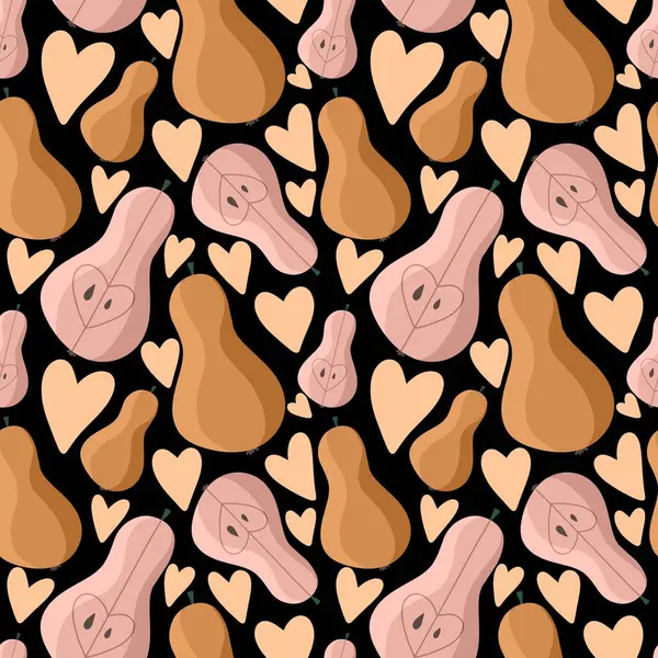 Cartoon fruit seamless pears pattern for wrapping paper and fabrics and linens and kids accessories and fabrics textiles and print and packaging. High quality illustration