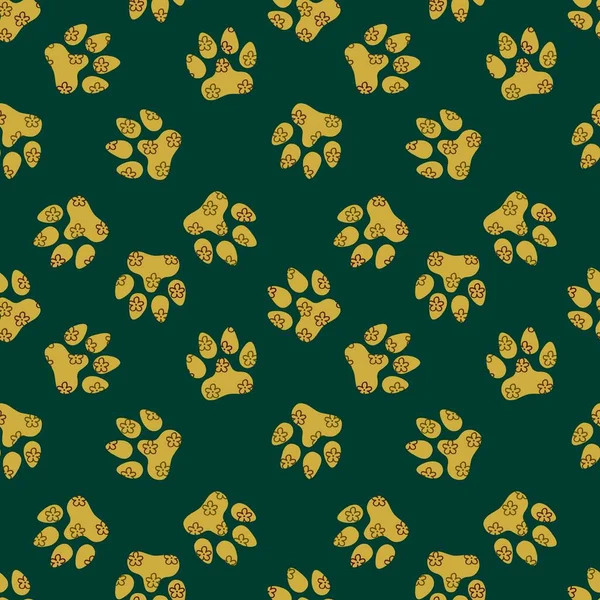 Animals footprints seamless cat and dogs pattern for wrapping paper and fabrics and linens and kids clothes print and festive packaging and zoo accessories. High quality illustration