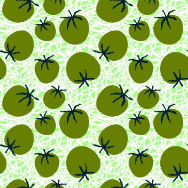 Kağıt, kumaş, mutfak tekstili, kafe aksesuarları ve spagetti paketlemesi için soyut karalama makarna ve domatessiz restoran kalıpları. Yüksek kaliteli illüstrasyon