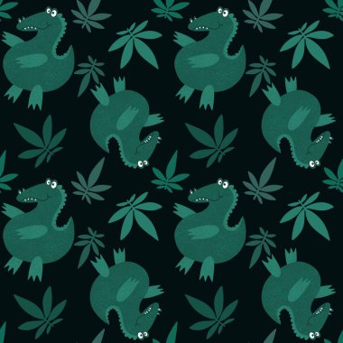 Cartoon summer animals seamless crocodile pattern for fabrics and wrapping paper and kids clothes print and festive packaging and child accessories. High quality illustration