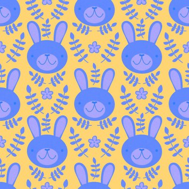 Paskalya hayvanları, ambalajsız tavşan desenleri, kumaşlar, çocuk giysileri baskıları, şenlikli ambalajlar ve çocuk aksesuarları. Yüksek kaliteli illüstrasyon
