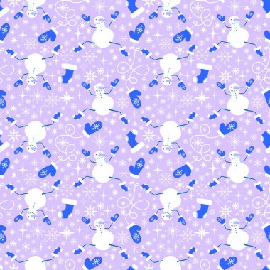 Kardan adam desenli çizgi filmlerde ambalaj kağıdı, Noel ambalajı, kumaş, çarşaf, çocuk baskısı, şenlikli aksesuarlar ve yeni yıl hediyeleri. Yüksek kaliteli illüstrasyon