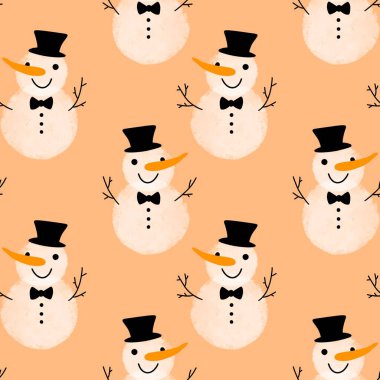 Çizgi filmlerdeki buz adam ve kar tanesi desenleri kağıt, kumaş, çarşaf, Noel ambalajı ve yeni yıl aksesuarları için. Yüksek kaliteli illüstrasyon