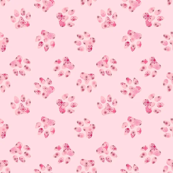 Animals footprints seamless cat and dogs pattern for wrapping paper and fabrics and linens and kids clothes print and festive packaging and zoo accessories. High quality illustration