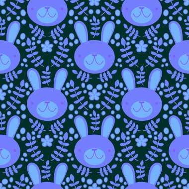 Paskalya hayvanları, ambalajsız tavşan desenleri, kumaşlar, çocuk giysileri baskıları, şenlikli ambalajlar ve çocuk aksesuarları. Yüksek kaliteli illüstrasyon