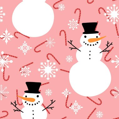 Çizgi filmlerdeki buz adam ve kar tanesi desenleri kağıt, kumaş, çarşaf, Noel ambalajı ve yeni yıl aksesuarları için. Yüksek kaliteli illüstrasyon