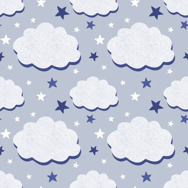 Cartoon retro clouds seamless weather pattern for wrapping paper and fabrics and linens and kids clothes print and summer accessories and festive packaging. High quality illustration