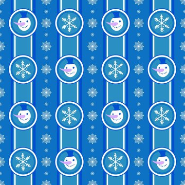 Çizgi filmlerdeki buz adam ve kar tanesi desenleri kağıt, kumaş, çarşaf, Noel ambalajı ve yeni yıl aksesuarları için. Yüksek kaliteli illüstrasyon