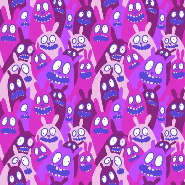 Paskalya hayvanları karikatürsüz tavşan desenli ambalajlar, kumaşlar, çocuk giysileri baskıları, şenlikli ambalajlar ve bahar aksesuarları. Yüksek kaliteli illüstrasyon