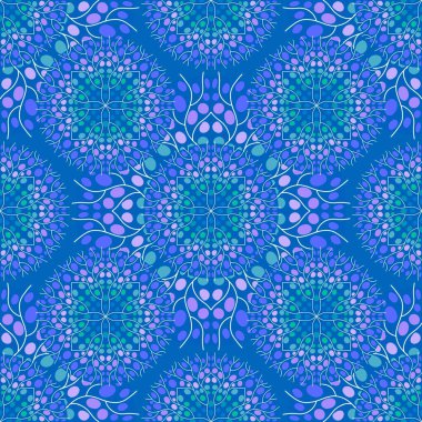 Kumaşlar, çarşaflar, ambalaj kağıtları, moda tekstil ürünleri, şenlikli aksesuarlar ve çocuk giysileri baskıları için soyut dairesiz mandala deseni. Yüksek kaliteli illüstrasyon