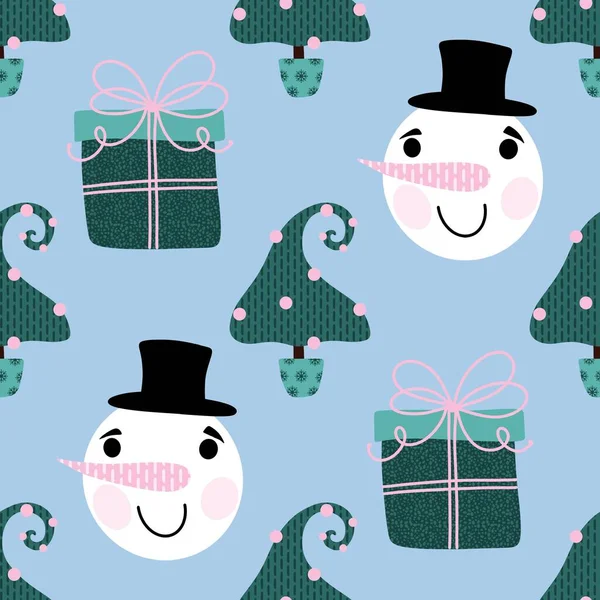 Cartoon winter pattern for wrapping paper and fabrics and linens and Christmas packaging and new year accessories. High quality illustration