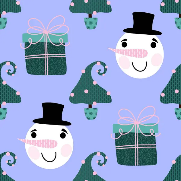 Cartoon winter pattern for wrapping paper and fabrics and linens and Christmas packaging and new year accessories. High quality illustration