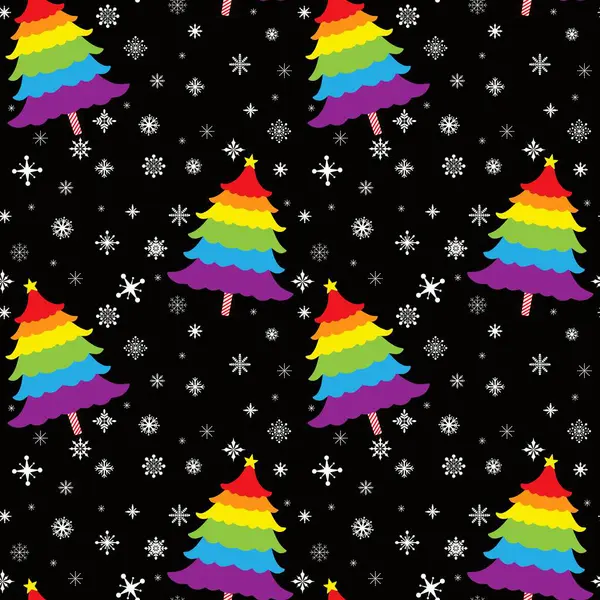 Christmas tree cartoon seamless lgbtq colors pattern for wrapping paper and fabrics and kids clothes print and new year accessories and winter packaging and Noel party. High quality illustration