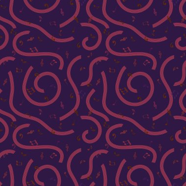 Kağıtlar, kumaşlar, çarşaflar, çocuk giysileri baskıları, şenlikli ambalajlar ve parti aksesuarları için kusursuz notalar. Yüksek kaliteli illüstrasyon