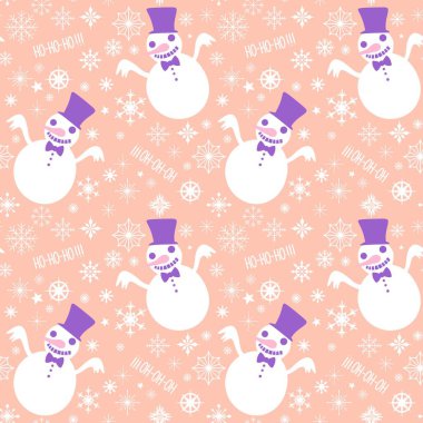 Çizgi filmlerdeki buz adam ve kar tanesi desenleri kağıt, kumaş, çarşaf, Noel ambalajı ve yeni yıl aksesuarları için. Yüksek kaliteli illüstrasyon