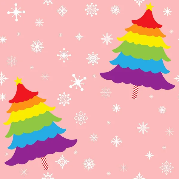 Christmas tree cartoon seamless lgbtq colors pattern for wrapping paper and fabrics and kids clothes print and new year accessories and winter packaging and Noel party. High quality illustration