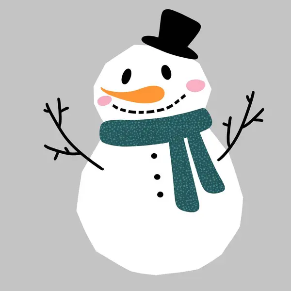 Desenhos Animados Inverno Gelo Set Snowman Flocos Neve Padrão Para — Fotografia de Stock