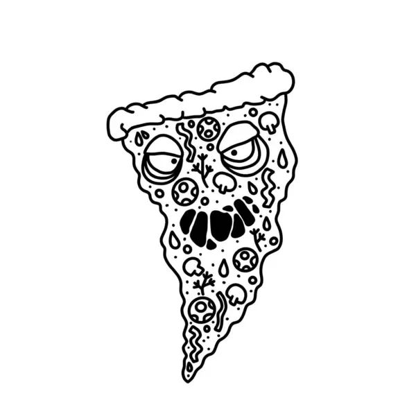 Patrón Pizza Halloween Monstruos Dibujos Animados Para Papel Envolver Telas — Foto de Stock