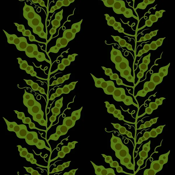 Цветочные Бесшовные Горох Листья Ветви Узор Упаковки Бумаги Тканей Постельного — стоковое фото