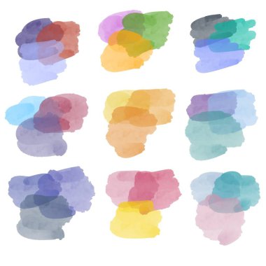 Kumaşlar, kumaşlar, çarşaflar, hediyeler, kartlar, çocuklar ve hobiler için renkli boya lekeleri koyun. Yüksek kalite fotoğraf