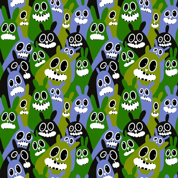 Easter animals seamless cartoon rabbits pattern for wrapping paper and fabrics and kids clothes print and festive packaging and spring accessories. High quality illustration