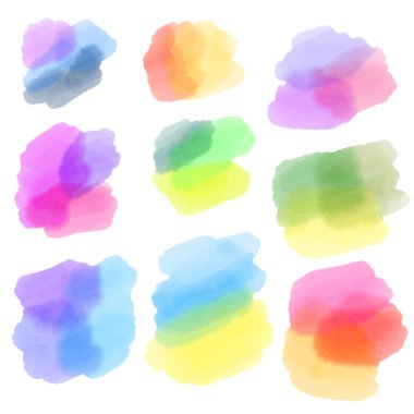 Kumaşlar, kumaşlar, çarşaflar, hediyeler, kartlar, çocuklar ve hobiler için renkli boya lekeleri koyun. Yüksek kalite fotoğraf