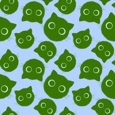 Cadılar Bayramı hayvanları kağıt, kumaş, çarşaf, çocuk giysisi baskısı, şenlik ambalajı ve sonbahar aksesuarları için kusursuz kediler deseni. Yüksek kaliteli illüstrasyon