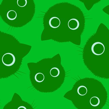 Cadılar Bayramı hayvanları kağıt, kumaş, çarşaf, çocuk giysisi baskısı, şenlik ambalajı ve sonbahar aksesuarları için kusursuz kediler deseni. Yüksek kaliteli illüstrasyon