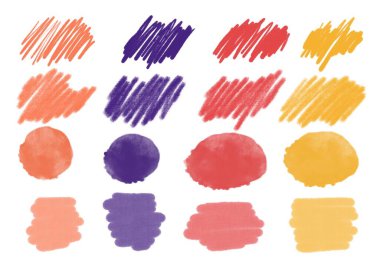 Kağıt, kumaş, çıkartma, çocuk giysisi baskısı, not defteri ve mağaza ambalajı için beyaz arka planda işaretler ve noktalar ayarlayın. Yüksek kaliteli illüstrasyon