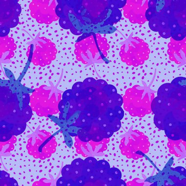 Yaz meyvesiz böğürtlen deseni ambalaj kağıdı, kumaş ve çarşaf ve çocuk giysileri baskısı ve şenlikli paketleme ve moda tekstil ürünleri ve bahar aksesuarları için. Yüksek kaliteli illüstrasyon